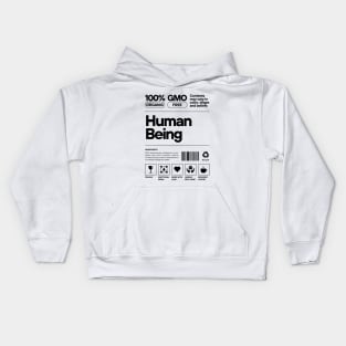 Modern Funny Human Being Label Typography Kids Hoodie